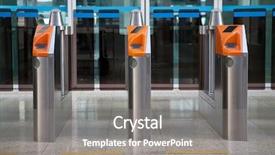  Presentation with ticket - Slides with access control - ticket gate background and a gray colored foreground