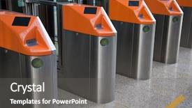  Presentation with ticket - Cool new slide deck with access control - ticket gate backdrop and a gray colored foreground