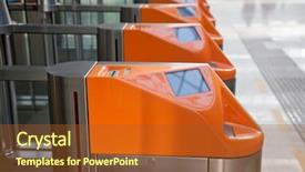  Presentation with ticket - Colorful presentation enhanced with access control - ticket gate backdrop and a tawny brown colored foreground