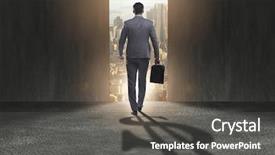  Presentation with shape - Presentation having access gates - businessman casting dollar shape shadow background and a dark gray colored foreground