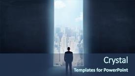  Presentation with access - Audience pleasing slide set consisting of access gates - businessman standing in front backdrop and a ocean colored foreground