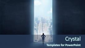  Presentation with access - Amazing presentation having access gates - businessman standing in front backdrop and a ocean colored foreground