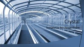  Presentation with access - Cool new PPT theme with access tunnel in a train station backdrop and a teal colored foreground