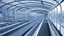  Presentation with access - Presentation consisting of access tunnel in a train station background and a teal colored foreground