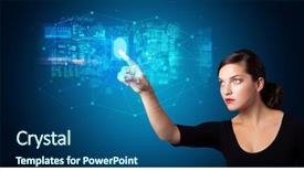  Presentation with personal - Cool new PPT layouts with accessing modern hologram personal database backdrop and a ocean colored foreground