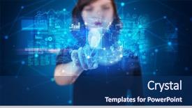  Presentation with personal - PPT layouts featuring accessing modern hologram personal database background and a ocean colored foreground