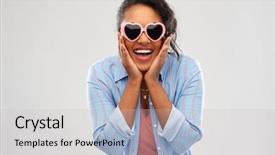  Presentation with american heart - Beautiful presentation design featuring women s accessories - summer valentine's day and emotion backdrop and a  colored foreground