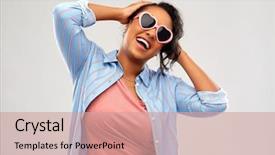  Presentation with american heart - Colorful slide deck enhanced with women s accessories - summer valentine's day and emotion backdrop and a  colored foreground