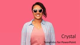  Presentation with american heart - PPT theme featuring women s accessories - summer valentine's day and eyewear background and a  colored foreground
