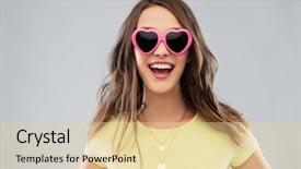  Presentation with teenage girl - Slide deck enhanced with women s accessories - summer valentine's day and people background and a blonde colored foreground