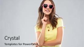  Presentation with teenage girl - Beautiful slide deck featuring women s accessories - summer valentine's day and people backdrop and a  colored foreground