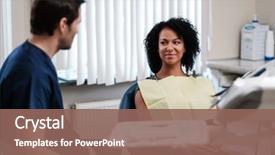  Presentation with private practice - Slide set consisting of women s accessories - woman patient at dentist's private background and a  colored foreground