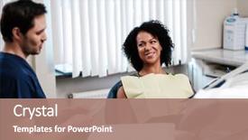  Presentation with private practice - Theme featuring women s accessories - woman patient at dentist's private background and a coral colored foreground