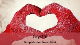  Presentation with red chinese winter festival - PPT theme enhanced with women s accessories - woman's hands in red gloves background and a red colored foreground