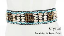  Presentation with sea shells - Slide set consisting of women's belt decorated background and a  colored foreground