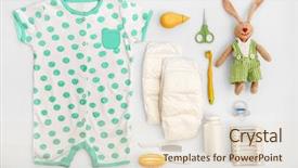  Presentation with bud - PPT theme consisting of accessories and clothing on light background and a lemonade colored foreground