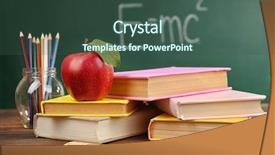  Presentation with school apple - Presentation consisting of accessories back to school background and a ocean colored foreground