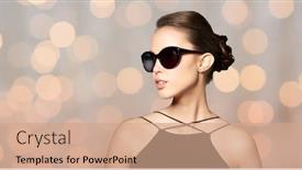  Presentation with black luxury fashion - Beautiful presentation featuring accessories eyewear fashion people and luxury concept - beautiful young woman in elegant black sunglasses over holidays lights background backdrop and a coral colored foreground
