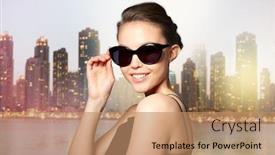  Presentation with black luxury fashion - Cool new PPT theme with night city lights street background backdrop and a coral colored foreground