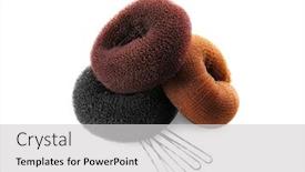  Presentation with accessories - Presentation design enhanced with accessories-for-hairstyle-isolated background and a light gray colored foreground