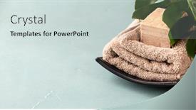  Presentation with natural ingredients - Theme with accessories-for-spa-procedures-natural background and a soft green colored foreground