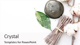  Presentation with aromatherapy massage - Colorful PPT theme enhanced with accessories for the spa backdrop and a white colored foreground