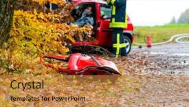  Presentation with fire door - Presentation with accident - fire brigade rescues accident background and a gold colored foreground