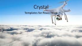  Presentation with industrial - Slides with accident aviation - drone for industrial works flying background and a light blue colored foreground