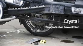  Presentation with car accident - Cool new PPT theme with accident between a car backdrop and a dark gray colored foreground