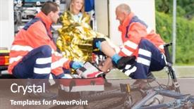  Presentation with accident - Presentation with accident bike woman get emergency background and a violet colored foreground