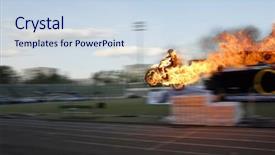  Presentation with motocross - Slide deck having accident during motocross show background and a sky blue colored foreground