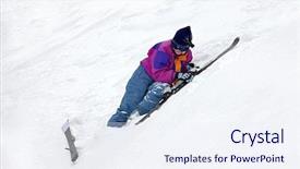  Presentation with falling snow - Audience pleasing slides consisting of accident free - beginner skier falling backdrop and a  colored foreground