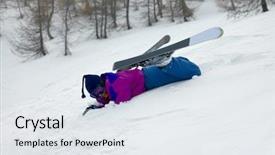  Presentation with accident - Slides featuring accident free - skier fallen background and a  colored foreground