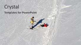  Presentation with accident - Colorful PPT layouts enhanced with accident on the mountain ski backdrop and a light gray colored foreground