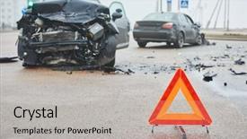  Presentation with road accident - Cool new theme with accident or crash with two backdrop and a light gray colored foreground