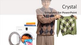  Presentation with accident - Audience pleasing PPT layouts consisting of accident problem - disappointed senior with a shrunken backdrop and a light gray colored foreground