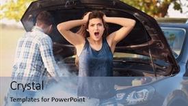  Presentation with man and woman divorce drawing - PPT theme enhanced with accident problem - young woman and man background and a seafoam green colored foreground