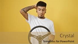  Presentation with accident - PPT layouts having accident-prone-young-latin-man and a yellow colored foreground