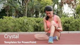  Presentation with woman sport - Presentation design consisting of accident sportif - sport woman getting hurt background and a coral colored foreground