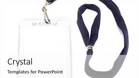  Presentation with accolade - Cool new slide set with accolade - badge id isolated on white backdrop and a white colored foreground