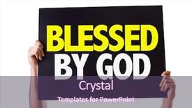  Presentation with blessed - Colorful presentation theme enhanced with accolade - blessed by god card isolated backdrop and a tawny brown colored foreground