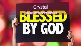  Presentation with blessed - Slide deck enhanced with accolade - blessed by god card background and a violet colored foreground