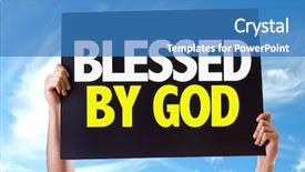  Presentation with blessed - Slide set consisting of accolade - blessed by god card background and a teal colored foreground