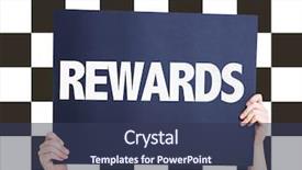  Presentation with rewards - Slide deck enhanced with accolade - rewards placard with checkered flag background and a tawny brown colored foreground