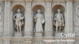  Presentation with accolade - Presentation theme consisting of accolade - statues of famous spanish painters background and a gray colored foreground