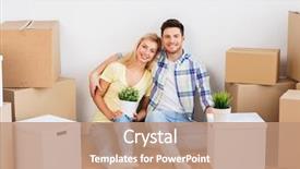  Presentation with mortgage - Audience pleasing presentation design consisting of accommodation - mortgage people and real estate backdrop and a  colored foreground