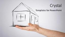  Presentation with real estate - Audience pleasing PPT layouts consisting of accomodation concept - picture of house backdrop and a light gray colored foreground