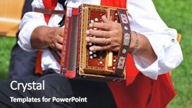  Presentation with accordion - Beautiful presentation theme featuring accordion - accordionist backdrop and a dark gray colored foreground