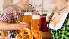  Presentation with wheat - Audience pleasing presentation theme consisting of accordion - bavarian restaurant with music guests backdrop and a coral colored foreground