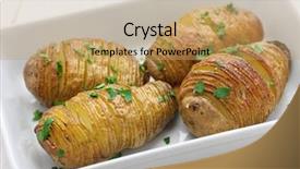  Presentation with swedish - Slide set with accordion - hasselback potatoes swedish food background and a coral colored foreground